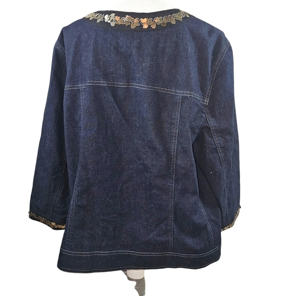 Focus 2000 Beaded Jeans Jacket in 18W - Picture 4 of 8